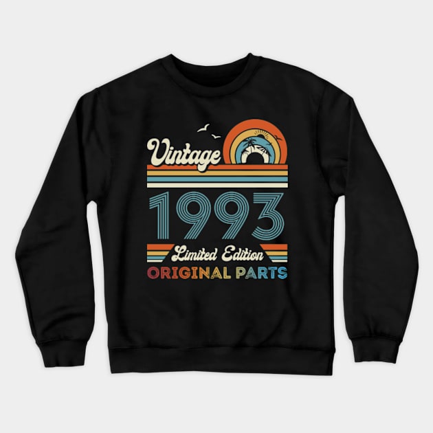 Vintage 1993 31st Birthday Gift For Men Women From Son Daughter Crewneck Sweatshirt by Madridek Deleosw